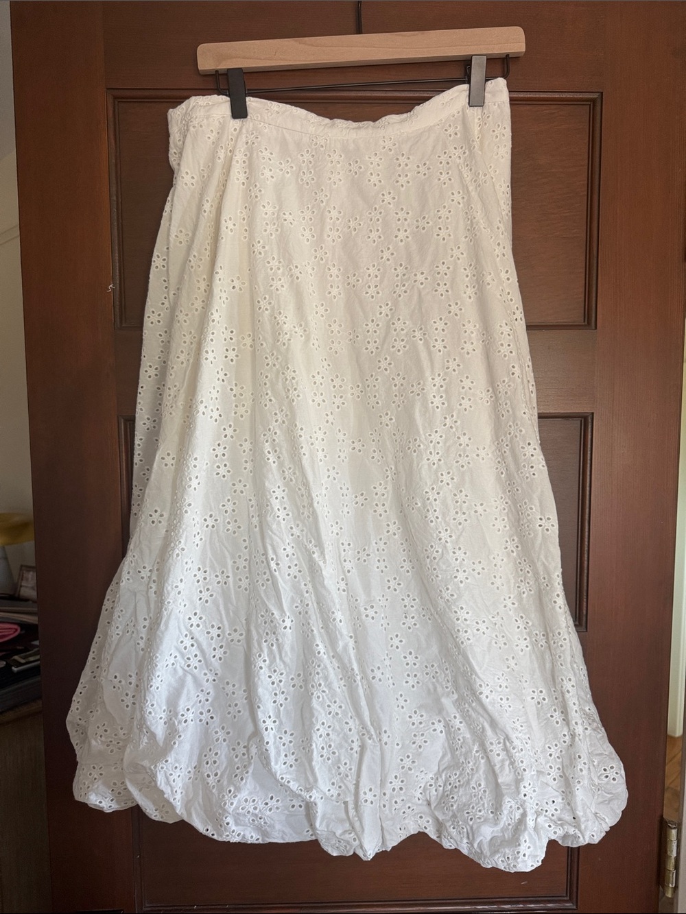 White ASTR The Label Kissel Eyelet Bubble Maxi Skirt